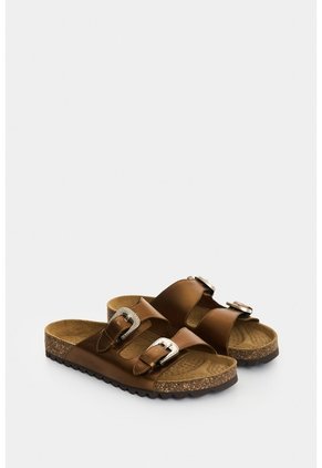 Sandalia Plana De Cuero Folia Para Mujer Pilos Sandalia Plana De Cuero Folia Para Mujer Pilos Bronce 41 VÉLEZ