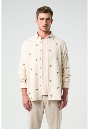 Camisa Manga Larga Para Hombre Bordada Camisa Manga Larga Para Hombre Bordada Arena XL VÉLEZ