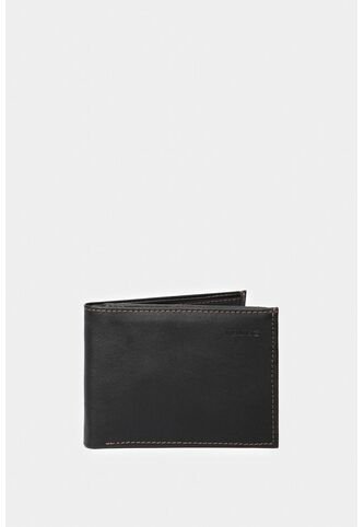 Billetera Humanista De Cuero Para Hombre Costuras Contraste Negro Billetera Humanista De Cuero Para Hombre Costuras Contraste Negro VÉLEZ Vélez