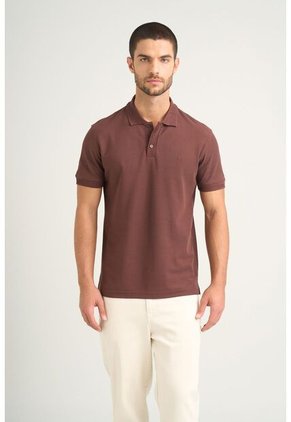 Polo Para Hombre Semi Fit Detalle Jacquard Polo Para Hombre Semi Fit Detalle Jacquard Cafe M VÉLEZ