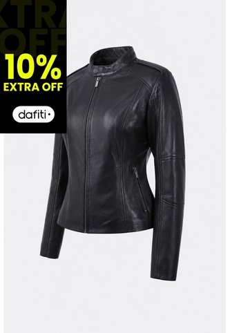 Chaqueta Rider De Cuero Para Mujer Fit Slim Chaqueta Rider De Cuero Para Mujer Fit Slim Negro L VÉLEZ Vélez