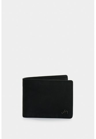 Billetera Terra De Cuero Para Hombre Interior Contraste Billetera Terra De Cuero Para Hombre Interior Contraste Negro VÉLEZ Vélez