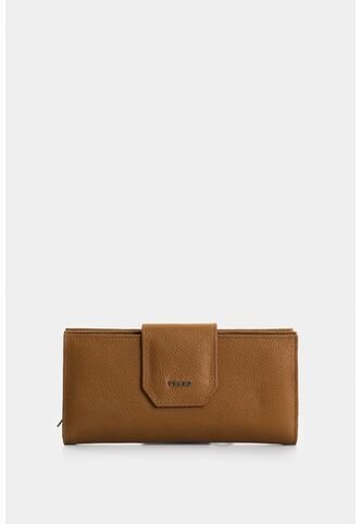 Billetera Porta Chequera De Cuero Para Mujer Jade Billetera Porta Chequera De Cuero Para Mujer Jade Miel VÉLEZ Vélez