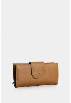Billetera Porta Chequera De Cuero Para Mujer Jade Billetera Porta Chequera De Cuero Para Mujer Jade Miel VÉLEZ