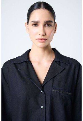 Camisa Clark Para Mujer Cropped Camisa Clark Para Mujer Cropped Azul Oscuro XS VÉLEZ