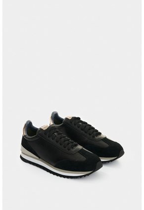 Tenis De Cuero Y Folia Para Mujer Gem Tenis De Cuero Y Folia Para Mujer Gem Negro 36 VÉLEZ