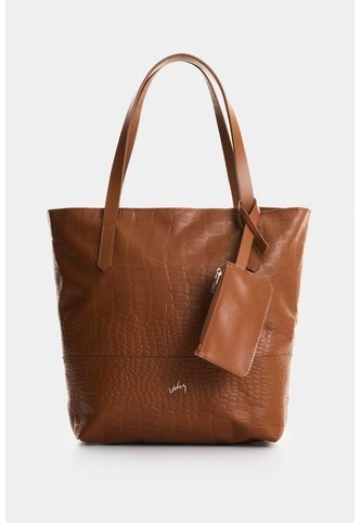 Shopping De Cuero Grabado Para Mujer Verona Shopping De Cuero Grabado Para Mujer Verona Miel VÉLEZ Vélez