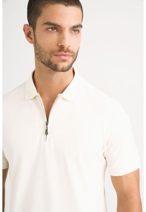 Polo Casual Algodón Para Hombre Cremallera Polo Casual Algodón Para Hombre Cremallera Crema L VÉLEZ