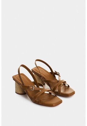 Sandalia De Tacón Lumen De Cuero Para Mujer Ajuste Correa Sandalia De Tacón Lumen De Cuero Para Mujer Ajuste Correa Miel 41 VÉLEZ