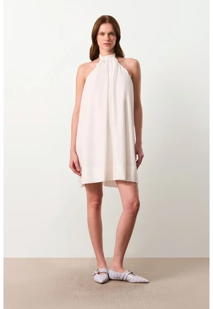 Vestido Mini Halter Para Mujer Lumbre Vestido Mini Halter Para Mujer Lumbre Crema 10 VÉLEZ