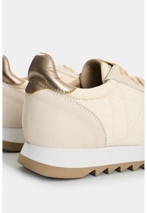 Tenis De Cuero Y Textil Para Mujer Flora Tenis De Cuero Y Textil Para Mujer Flora Blanco 34 VÉLEZ
