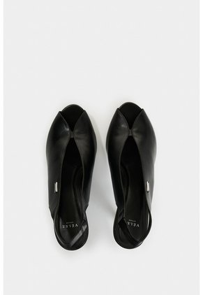 Sandalia Tacón En Cuero Para Mujer Aqua Sandalia Tacón En Cuero Para Mujer Aqua Negro 40 VÉLEZ