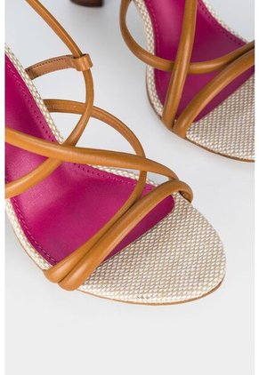Sandalias Tacón Daca De Cuero Para Mujer Straps Sin Costuras Sandalias Tacón Daca De Cuero Para Mujer Straps Sin Costuras Miel 34 Vélez