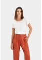 Camiseta Manga Corta Para Mujer Bolsillo Cuero Camiseta Manga Corta Para Mujer Bolsillo Cuero Blanco XS VÉLEZ de Vélez