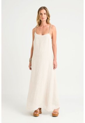 Vestido Luze En Tejido Plano Para Mujer Cargadera Trenzada Vestido Luze En Tejido Plano Para Mujer Cargadera Trenzada Arena 06 VÉLEZ