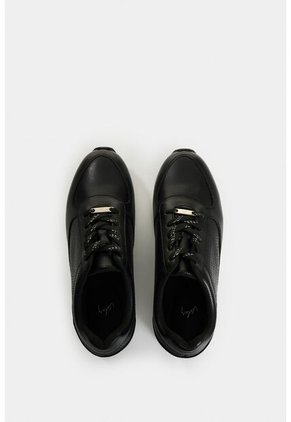 Tenis De Cuero Con Detalle Grabado Para Mujer Tropical 2 Tenis De Cuero Con Detalle Grabado Para Mujer Tropical 2 Negro 39 VÉLEZ