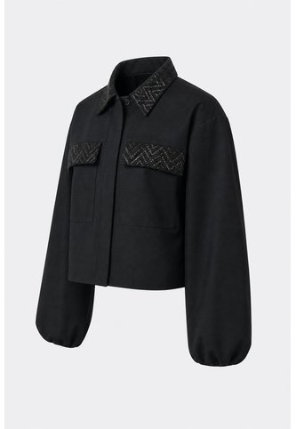 Chaqueta Senda Trucker Para Mujer Oversized Chaqueta Senda Trucker Para Mujer Oversized Negro XL VÉLEZ Vélez