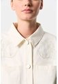 Chaqueta Cropped Para Mujer Surco Chaqueta Cropped Para Mujer Surco Crema XS VÉLEZ de Vélez