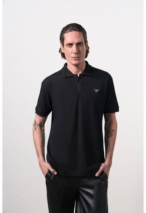 Polo Manga Corta Semi Fit Para Hombre Polo Manga Corta Semi Fit Para Hombre Negro S VÉLEZ