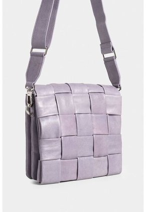 Bowling Anaime De Cuero Para Mujer Tapa Tejida Bowling Anaime De Cuero Para Mujer Tapa Tejida Lila VÉLEZ