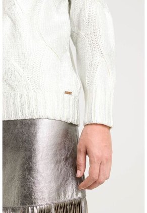 Sweater Rock En Tejido Rectilíneo Para Mujer Efecto Metalizado Sweater Rock En Tejido Rectilíneo Para Mujer Efecto Metalizado Crema S VÉLEZ