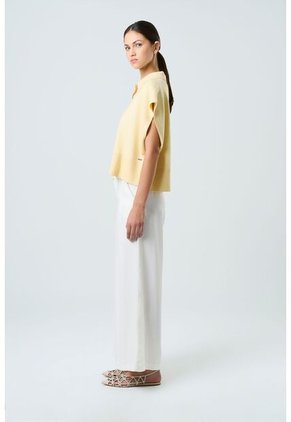 Pantalón Palazzo Caltha Para Mujer Fit Holgado Pantalón Palazzo Caltha Para Mujer Fit Holgado Crema 10 VÉLEZ