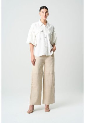 Camisa Galera Para Mujer Manga Abombada Camisa Galera Para Mujer Manga Abombada Blanco L VÉLEZ