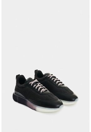 Tenis De Cuero Liso Y Textil Para Hombre Scrap Tenis De Cuero Liso Y Textil Para Hombre Scrap Negro 43 VÉLEZ