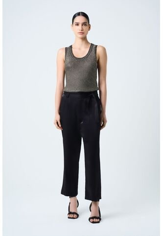 Pantalón Casiopea En Tejido Plano Para Mujer Efecto Brillo Pantalón Casiopea En Tejido Plano Para Mujer Efecto Brillo Negro 12 VÉLEZ Vélez
