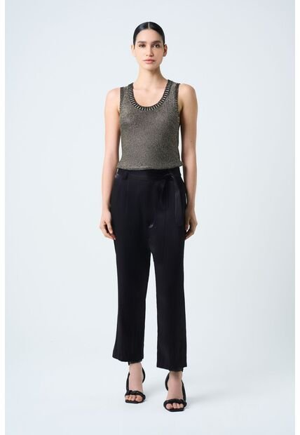 Pantalón Casiopea En Tejido Plano Para Mujer Efecto Brillo Pantalón Casiopea En Tejido Plano Para Mujer Efecto Brillo Negro 12 VÉLEZ