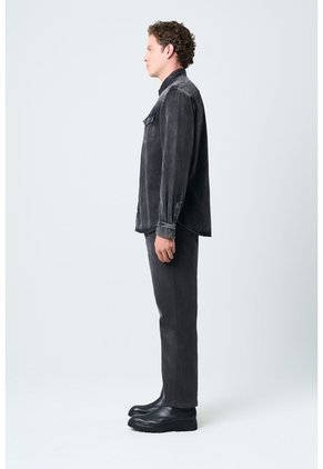 Sobrecamisa Alcor Manga Larga De Algodón Para Hombre Detalles Cuero Sobrecamisa Alcor Manga Larga De Algodón Para Hombre Detalles Cuero Negro M VÉLEZ