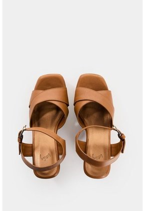 Sandalia Plataforma De Cuero Para Mujer Luzia Sandalia Plataforma De Cuero Para Mujer Luzia Miel 38 VÉLEZ