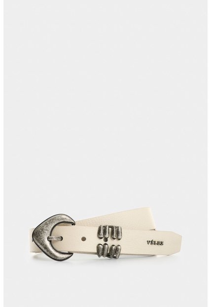 Cinturón Unifaz De Cuero Para Mujer Tika Cinturón Unifaz De Cuero Para Mujer Tika Blanco M VÉLEZ