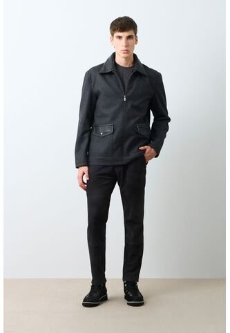 Chaqueta De Tela Y Cuero Para Hombre Oroa Chaqueta De Tela Y Cuero Para Hombre Oroa Negro M VÉLEZ Vélez