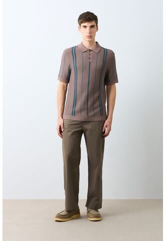 Polo Manga Corta Tejida Para Hombre Espectral Polo Manga Corta Tejida Para Hombre Espectral Tabaco XS VÉLEZ Vélez