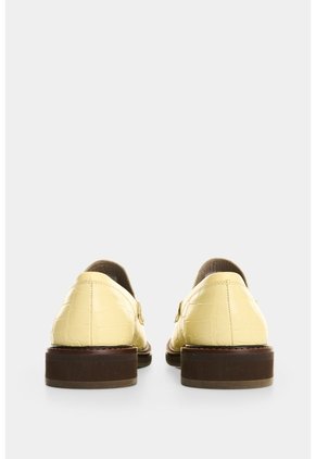 Mocasines En Cuero Croco Para Mujer Mocasines En Cuero Croco Para Mujer Amarillo 35 VÉLEZ