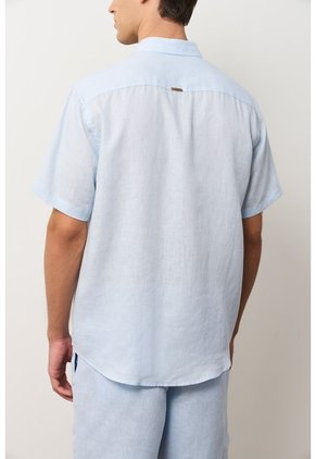 Camisa En Lino Manga Corta Siena Para Hombre Camisa En Lino Manga Corta Siena Para Hombre Azul Claro XL VÉLEZ
