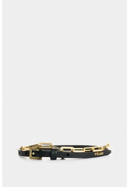 Cinturón Unifaz De Cuero Y Cadena Para Mujer Efos Cinturón Unifaz De Cuero Y Cadena Para Mujer Efos Negro M VÉLEZ