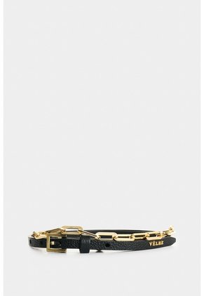 Cinturón Unifaz De Cuero Y Cadena Para Mujer Efos Cinturón Unifaz De Cuero Y Cadena Para Mujer Efos Negro M VÉLEZ