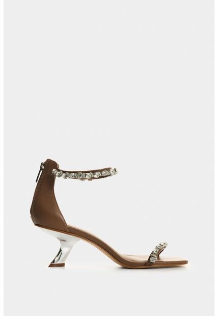 Sandalia Tacón De Cuero Para Mujer Anahí Sandalia Tacón De Cuero Para Mujer Anahí Kaky 40 VÉLEZ