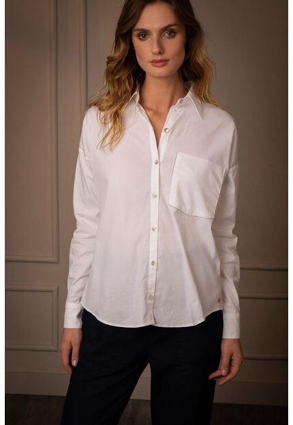 Camisa Basic Para Mujer Popelina Manga Larga Blanco Camisa Basic Para Mujer Popelina Manga Larga Blanco XL VÉLEZ