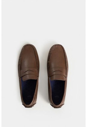 Mocasines Oporto De Cuero Para Hombre Efecto Tamponado Mocasines Oporto De Cuero Para Hombre Efecto Tamponado Cafe 41 VÉLEZ