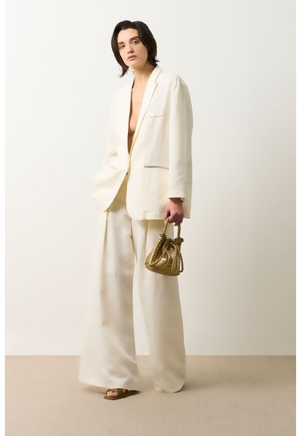 Pantalón Loa Palazzo Tiro Alto Para Mujer Pantalón Loa Palazzo Tiro Alto Para Mujer Crema 10 VÉLEZ