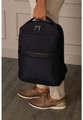 Morral Bolt De Cuero Y Lona Para Hombre Bolsillos Frontales Azul Oscuro Morral Bolt De Cuero Y Lona Para Hombre Bolsillos Frontales Azul Oscuro VÉLEZ