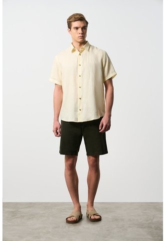 Camisa En Lino Manga Corta Siena Para Hombre Camisa En Lino Manga Corta Siena Para Hombre Amarillo XXL VÉLEZ Vélez