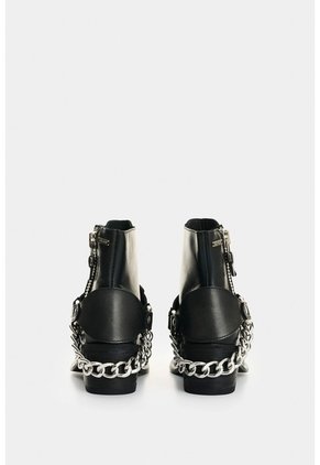 Botines De Cuero Craquelado Para Mujer Marine Botines De Cuero Craquelado Para Mujer Marine Negro 41 VÉLEZ