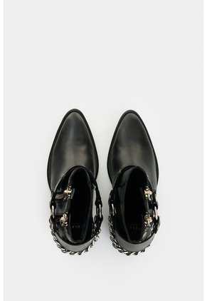 Botines De Cuero Craquelado Para Mujer Marine Botines De Cuero Craquelado Para Mujer Marine Negro 41 VÉLEZ