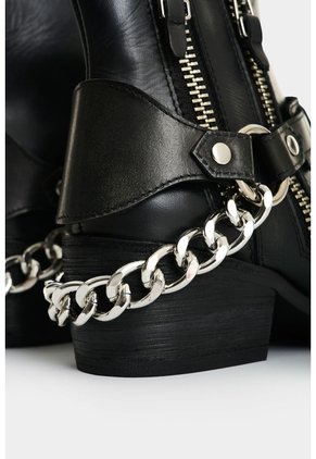 Botines De Cuero Craquelado Para Mujer Marine Botines De Cuero Craquelado Para Mujer Marine Negro 41 VÉLEZ