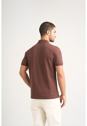 Polo Para Hombre Semi Fit Detalle Jacquard Polo Para Hombre Semi Fit Detalle Jacquard Cafe XXL VÉLEZ