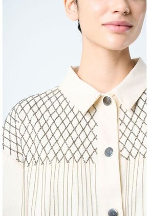 Chaqueta Alhena En Tejido Plano Para Mujer Bordado Millaré Chaqueta Alhena En Tejido Plano Para Mujer Bordado Millaré Crema M VÉLEZ